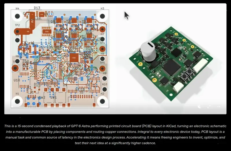 GPT-6 Astra 在 KiCad 中执行 PCB 布线的演示